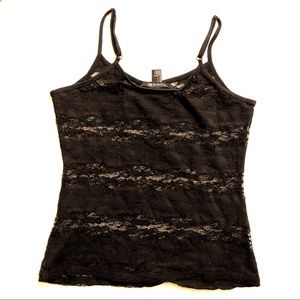 Forever 21 Sheer Black Lace Camisole Tank Top sz S